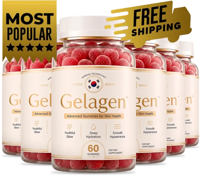 Six bottles of Gelagen advanced gummies, one hundred and eighty days of servings
