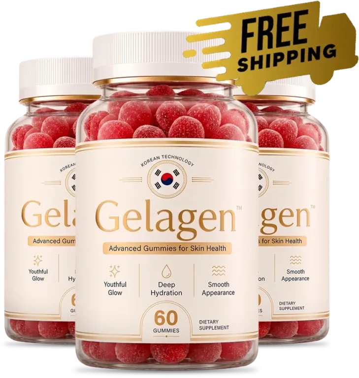 Three bottles of Gelagen advanced gummies, ninety days of servings