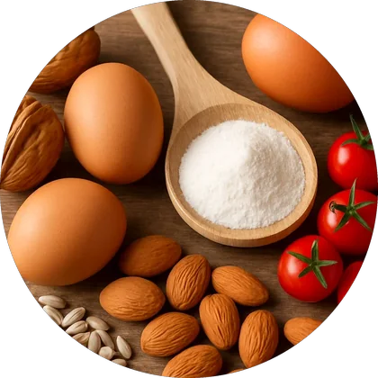 Eggs, walnuts, almonds and sunflower seeds, foods that carry biotin